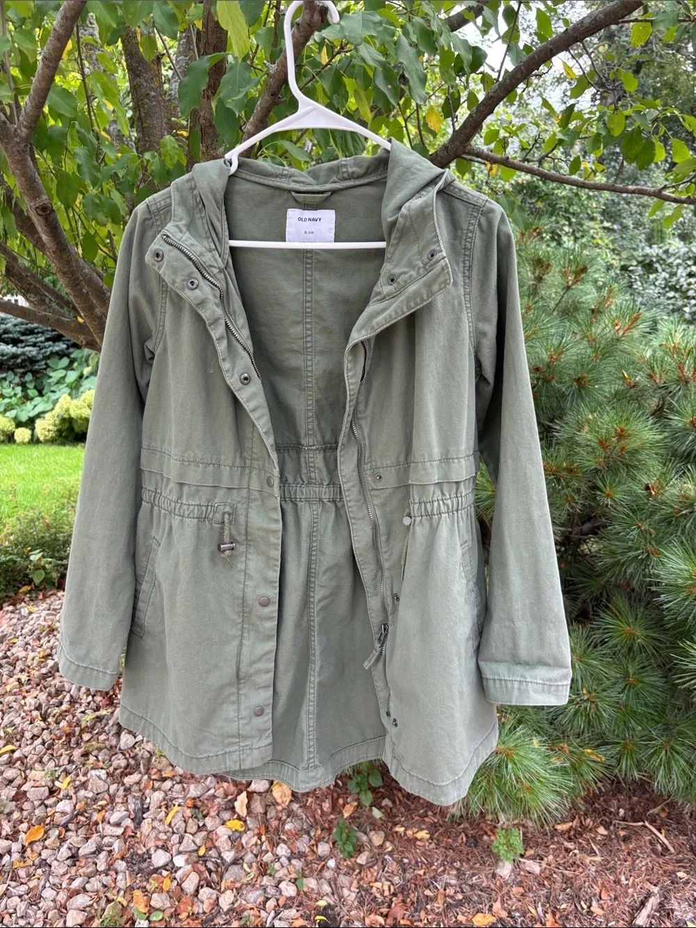Old Navy Girl’s Hooded Utility Jacket in Olive
